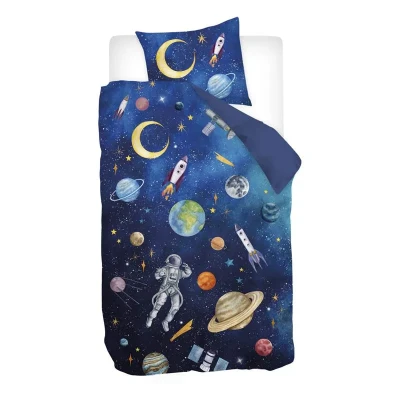Afbeelding van Snoozing Jorden Dekbedovertrek Eenpersoons 140x200/220 cm Blauw