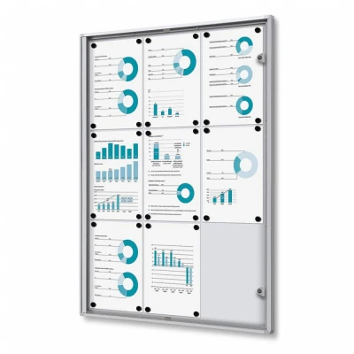 Afbeelding van Vergrendelbaar Notitiebord Indoor Economy B1 Brandwerend 9x A4