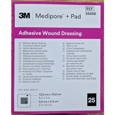 Afbeelding van Medipore 3566E verbanden, pad 3M, 10 cm x (verpakking van 25)