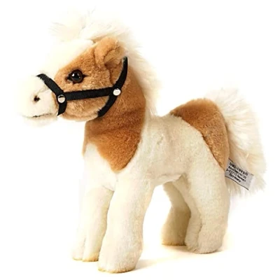 Afbeelding van Uni Toys Paard, staand, beige wit (zonder zadel) 23 cm (lengte) pluche paard dier, knuffeldier