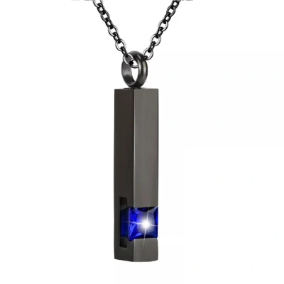 Afbeelding van Luxe Ashanger Met Ketting Assieraad Zwart Blauwe Steen As Gedenksieraad Urn Incl. vuller