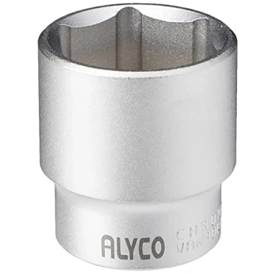 Afbeelding van Alyco 192330 dopsleutel, 1/2 inch, Une 16507 DIN 3124 Cr V verchroomd, mat, 6 kant, 30 x 46 mm