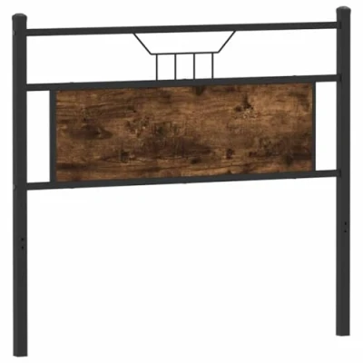Afbeelding van vidaXL hoofdbord 107 cm bewerkt hout en staal gerookt eikenkleurig, bedhoofdbord, hoofdeinde bed, achterwand voor bed