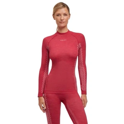 Afbeelding van FALKE Dames Baselayer shirt Wool Tech Trend Round Neck W L/S SH Wol Functioneel materiaal sneldrogend 1 stuk, roze (rood 8644), XL