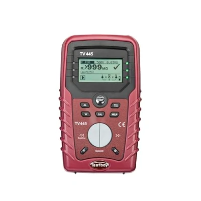 Afbeelding van Testboy TV 445 installatietester volgens de Duitse DIN VDE 0100 600 (specifieke helpschermen, LCD met achtergrondverlichting, robuust kunststof geïntegreerde houdmagneet), rood/zwart