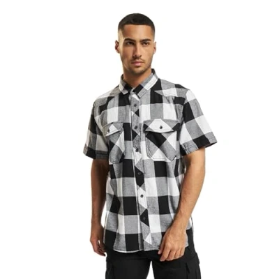 Afbeelding van Brandit Checkshirthalfsleeve Overhemd, Heren, Maat: 4XL, Whiteblack