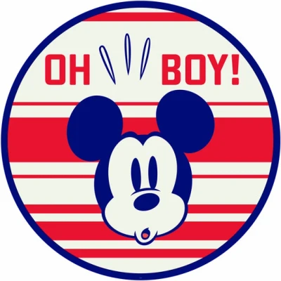 Afbeelding van Komar Wandfolie Mickey Oh Boy 125 x cm (breedte hoogte), rond en zelfklevend (1 stuk)