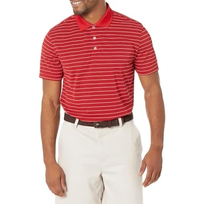 Afbeelding van Amazon Essentials Heren Slim Fit Sneldrogend Golf Poloshirt, Rood Wit Streep, X Large
