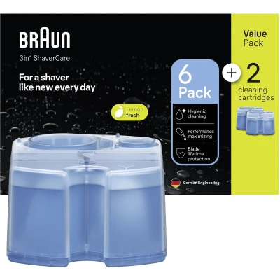 Afbeelding van Braun 3 in 1 ShaverCare SmartCare Center Navulpatronen Hygiënische Reiniging 6+2 Stuks
