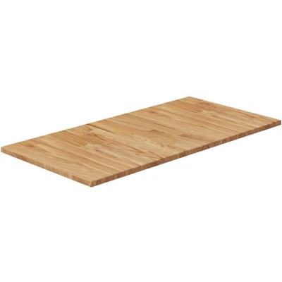 Afbeelding van Wastafelblad 80x40x1,5cm behandeld massief hout lichtbruin