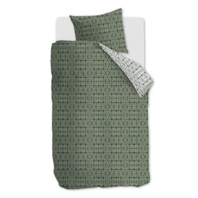 Afbeelding van Snoozing Celia Dekbedovertrek Eenpersoons 140x200/220 cm Green