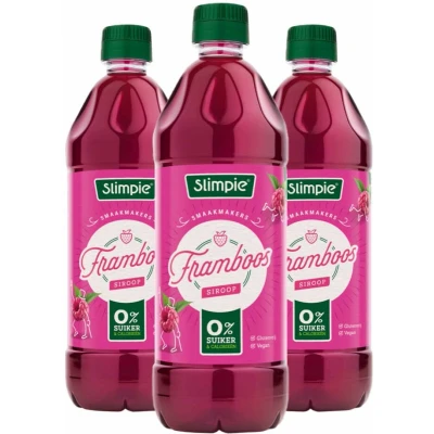 Afbeelding van 3x Slimpie Siroop Framboos 650 ml