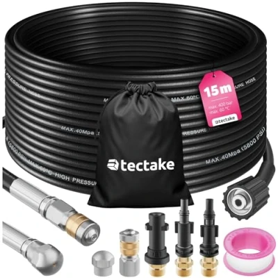 Afbeelding van tectake® rioolslang leidingreinigingsslang 2x leidingreinigingsmondstuk afvoerreiniger voor hogedrukreinigers leidingreiniging afvoeren afvoerleiding rioolreiniger toiletreiniger