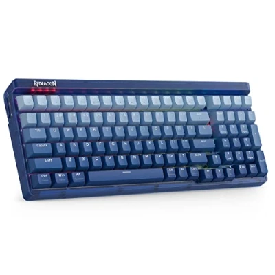 Afbeelding van Redragon K656 PRO 3 Mode Draadloos RGB Gaming Toetsenbord, 100 Toetsen Mechanisch Toetsenbord w/Doorschijnend Board, Hot Swappable Socket, Geluidsabsorberend schuim &amp; Aangepaste Tactiele Schakelaar,