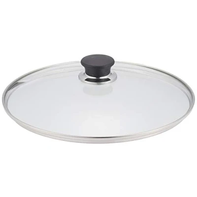 Afbeelding van BALLARINI Roestvrijstalen rand en zwarte knop 28 cm Lucca glazen deksel, glas, transparant, 6 x 28,9