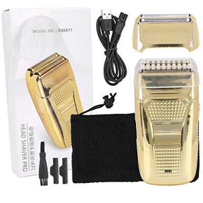 Afbeelding van Oplaadbaar elektrisch scheerapparaat Draagbaar alternatief mannen baard trimmer machine (goud)