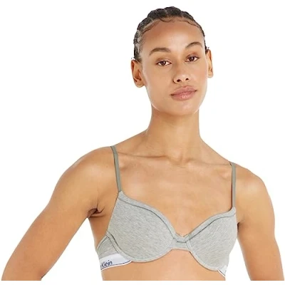 Afbeelding van Calvin Klein dames Modern T shirt bh met logoband in de kleur Grijsmele, maat: A80