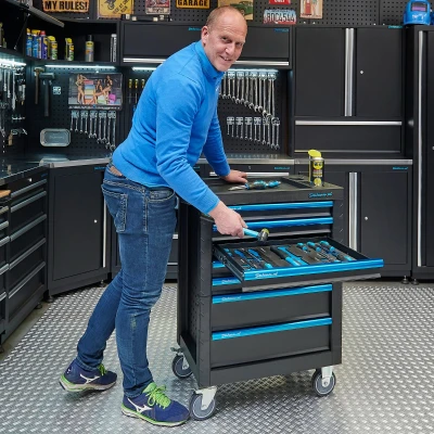 Afbeelding van Datona Gevulde Gereedschapswagen Basic PRO 7 Lades 3 Gevuld Zwart