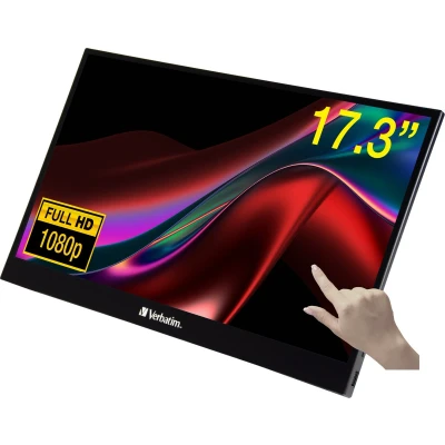 Afbeelding van Verbatim PMT 17 Draagbare Touchscreen Monitor 17.3&quot; Full HD 1920x1080p Metalen behuizing