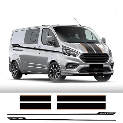 Afbeelding van RWRAPS 6 stks/partij Auto Hood Side Achterdeur Stickers Custom Camper Sport Vinyl Decals, Fit voor Ford Transit Tourneo Accessoires