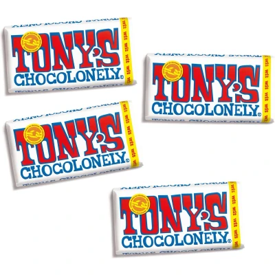 Afbeelding van Tony&#039;s Chocolonely Witte Chocolade Reep 4 x 180 gram Chocola