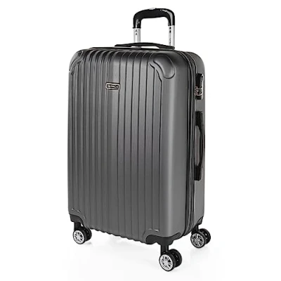 Afbeelding van ITACA Middelgrote Koffer. Medium Trolley Reiskoffer van ITACA. Lichtgewicht ABS Harde Schaal 4 Wielen Cijferslot T71560, Antraciet