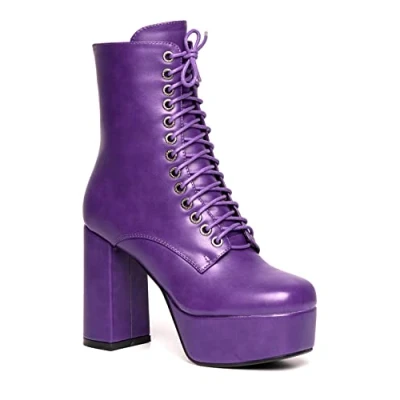Afbeelding van LAMODA Own It enkellaars voor dames, Purple Pu, 41 EU