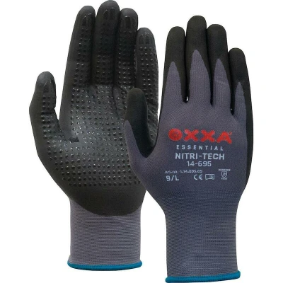 Afbeelding van Werkhandschoen OXXA Nitri Tech 14 695 Maat 10 XL Zwart/Grijs