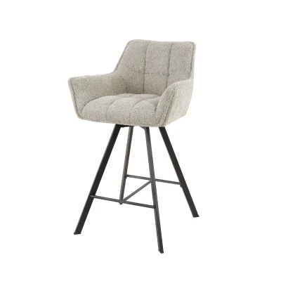 Afbeelding van Fraaai Ramon draaibare barstoel 69 cm Boucle zand