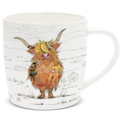 Afbeelding van Lesser &amp; Pavey Brits ontworpen koffiemok, keramische koffiemokken voor thuis of op het werk, grote mokken warme dranken Hamish Hiighland Koe thee en koffiekopjes Bug Art