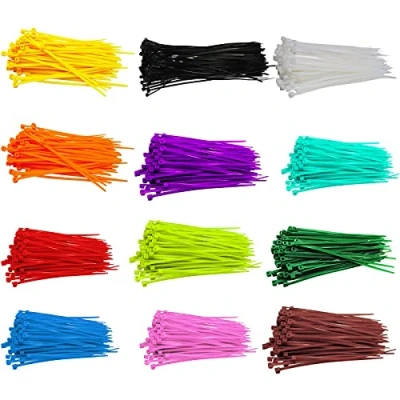 Afbeelding van 1200 Stuks 3 x 100 mm Zelfsluitende Kabelbinders, Gekleurde Nylon Kabelbinders Set, Verstelbare Plastic Banden, voor Kabelbeheer (12 Kleuren)