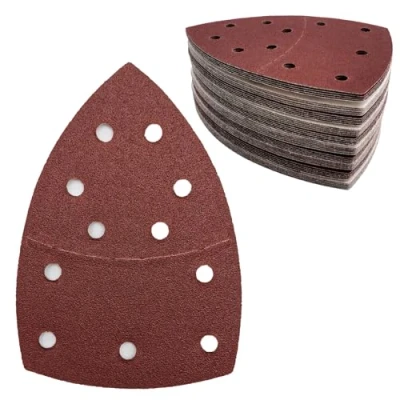 Afbeelding van Schuurpapier, driehoekige schuurmachine, 11 gaats schuurpads, korrelgrootte 60 muispapier, schuurbladen voor 155 x 108 mm, 80 stuks