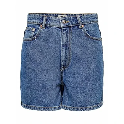 Afbeelding van ONLY Dames ONLBAY Life HW MOM DNM NAS Shorts, Medium blue Denim, S, blauw (medium denim), S