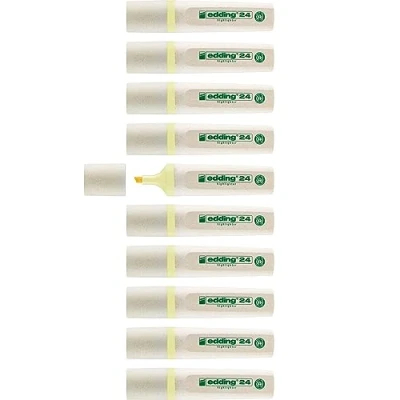 Afbeelding van Markeerstift edding 24 ecoline pastelgeel doos 10 stuks