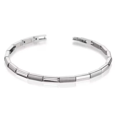 Afbeelding van Boccia 0387 01 Armband titanium mat glans zilverkleurig 20 cm