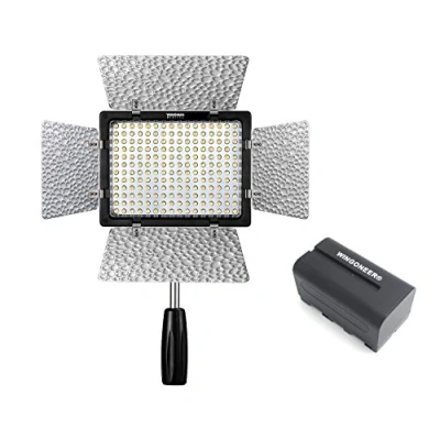 Afbeelding van Yongnuo YN 160 III YN160 Pro LED videolamp 3200K 5500K kleurtemperatuur voor Canon Nikon DSLR camera DV en camcorder met WINGONEER NP F750 batterij oplader