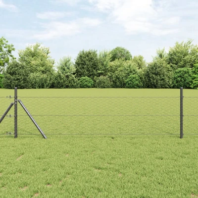 Afbeelding van vidaXL Hexagonhek Grijs 0.4x100 m Staal