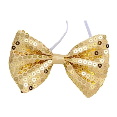 Afbeelding van W WIDMANN MILANO Party Fashion Vlinderdas met pailletten, showgirl, showman, kostuum, accessoire, carnaval, themafeest, oudejaarsavond, goud, Eén maat