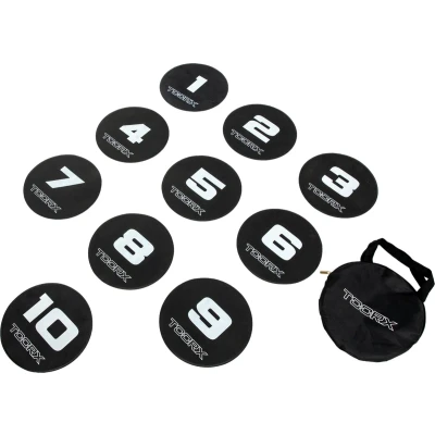 Afbeelding van Toorx Fitness Agility Dots Set van 10 stuks Zwart Wit Slijtvast Rubber