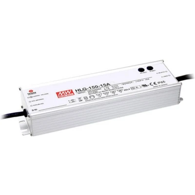 Afbeelding van Mean Well HLG 150H 12A LED driver, transformator Constante spanning, stroomsterkte 150 W 12.5 A 12 V/DC PFC schakeling,