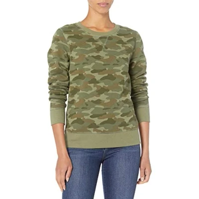Afbeelding van Amazon Essentials Dames Frans Terry Fleece Crewneck Sweatshirt,Groene Camo,XXL