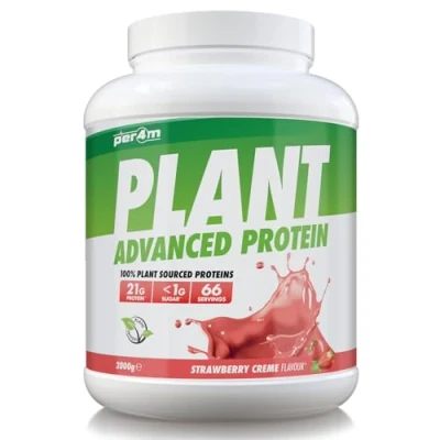 Afbeelding van Per4m Plant Protein 2000g Strawberry Creme Proteïne poeder Eiwitpoeder Eiwitten Eiwit shake Vegan