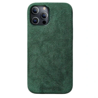 Afbeelding van iPhone 12 &amp; Pro Alcantara Case Midnight Green