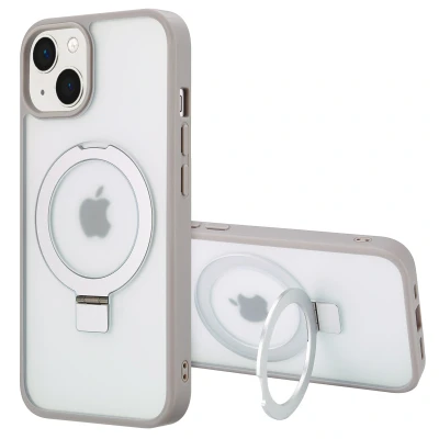Afbeelding van Apple iPhone 14 MagSafe Hoesje Kunststof Accezz Hardcase/Backcover Grijs Telefoonhoesje Shockproof/Valbescherming