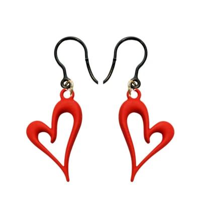 Afbeelding van Allergievrij rood hart oorbellen Montana Charme Bijoux