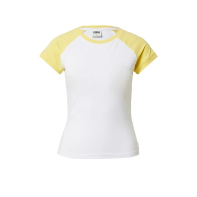 Afbeelding van Urban Classics Stretch Short Retro Baseball TEE Tshirt print, Dames, Maat: Medium, White vintagesun