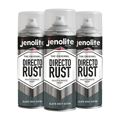 Afbeelding van JENOLITE Directorust Satijnverf LEIGRIJS Multi oppervlak Hout, metaal, kunststof, keramiek en verroeste oppervlakken 3 x 400 ml RAL 7031