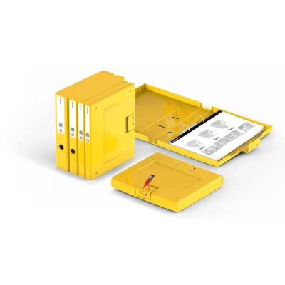 Afbeelding van Moxom NewBinder + mechanisme labels 70 mm geel