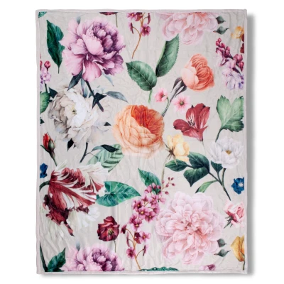 Afbeelding van Descanso Polyester Plaid Fiori sand 130x160cm