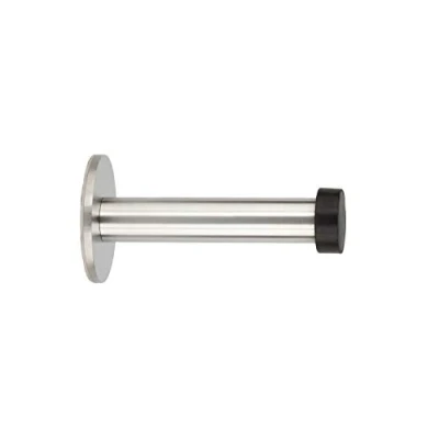 Afbeelding van EVI Herrajes I 128 AD Deurstopper, zelfklevend, stil, roestvrij staal, zwart rubber, 89mm